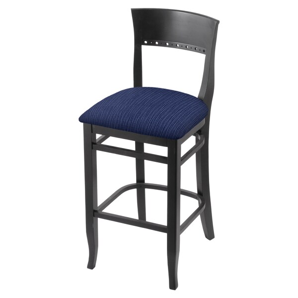 25" Counter Stool, Black Finish, Graph Anchor Seat